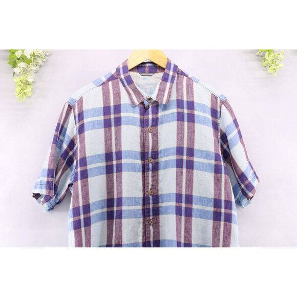 Tommy Bahama Men's Short Sleeve Button Down Shirt 100% Linen Multi Color Sz L - Picture 3 of 9